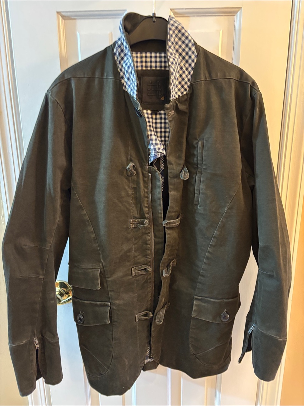 Men's One of a Kind Black House Academy Olive Toggle-Front Military Field Jacket
